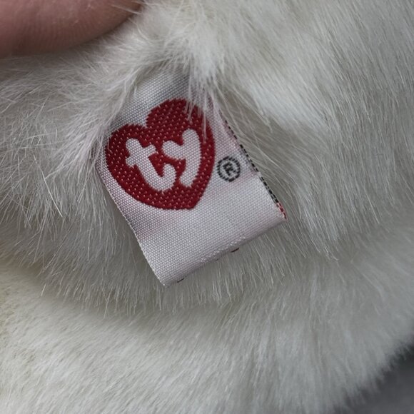 Vintage TY Beanie Buddies White Holiday Bear 1997 Knit Hat Scarf Green Red 14" - Picture 4 of 8